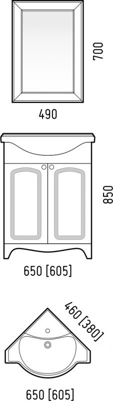 Тумба под раковину Corozo Классика SD-00000316 65 см