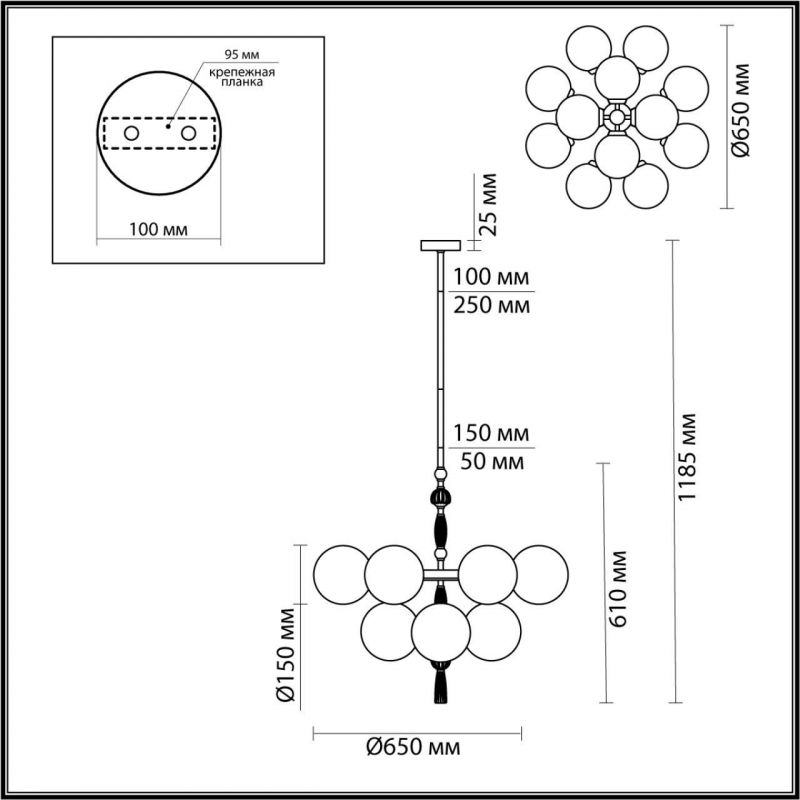 Люстра Odeon Light MODERN ODL_EX24 PALLE E14 12*40W 5405/12