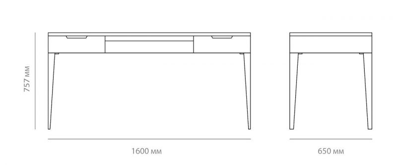 Стол письменный Мебельная мастерская Строгановых LINE BD-3057249