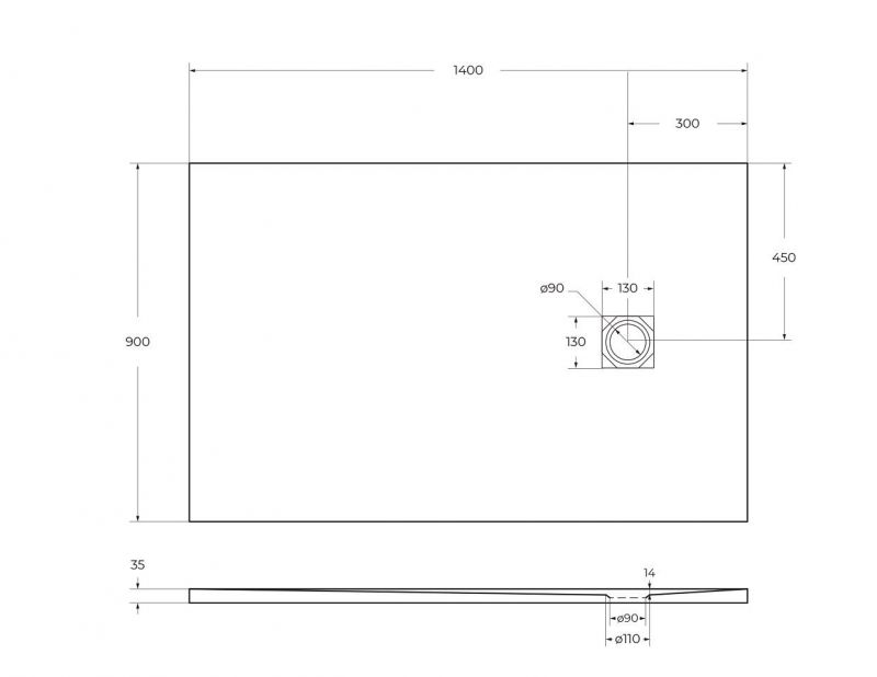Душевой поддон BelBagno UNO TRAY-MR-UNO-AH-140/90-35-W-BO 140x90 фото 5