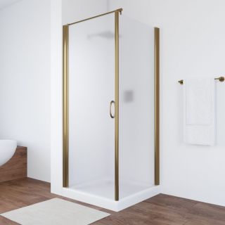 Душевой уголок Vegas Glass EP-Fis 80 05 10 L, 80х80 см, профиль бронзовый, стекло матовое
