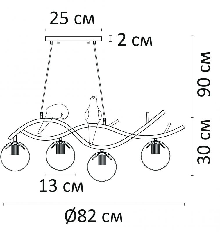 Подвес Arte Lamp ELTANIN A3422SP-4GO