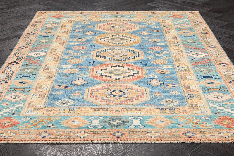 Пакистанский ковер из шерсти Carpet «KAZAK ROYAL» 232465-GREY-GREY 125 x 189 см