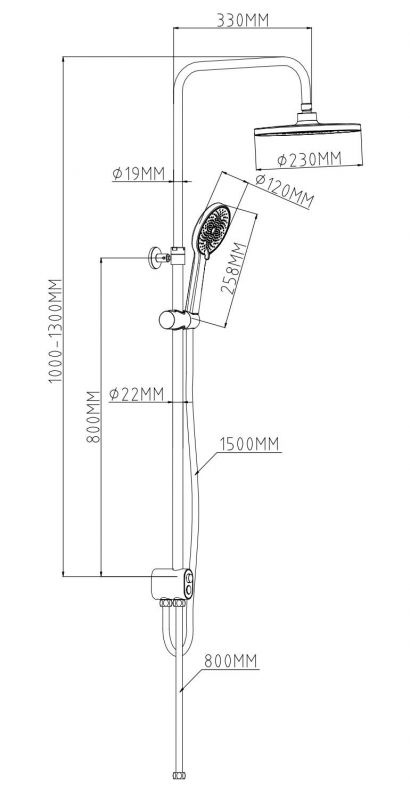 Душевая система ESKO ST1350N