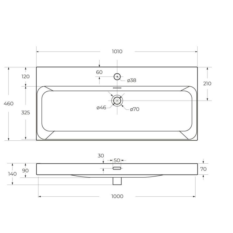 Раковина мебельная BelBagno BB-8078-100, 101 см