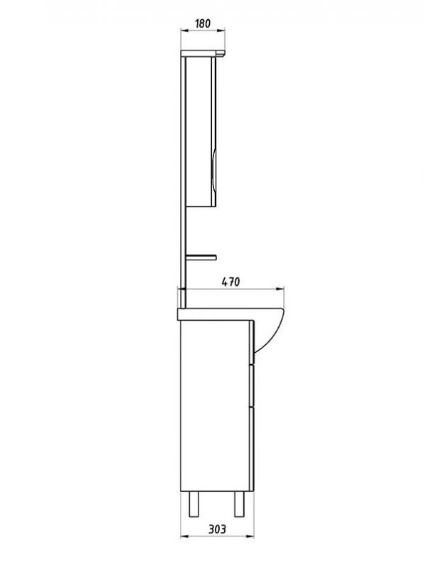 Тумба под умывальник ASB-Mebel Мессина 9621, 80 см фото 2