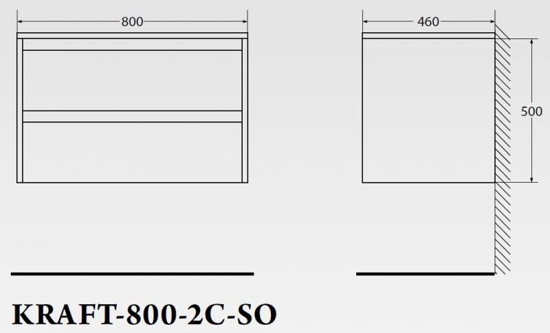 Тумба под раковину подвесная BelBagno KRAFT-800-2C-SO-BO Bianco Opaco 80 см фото 3