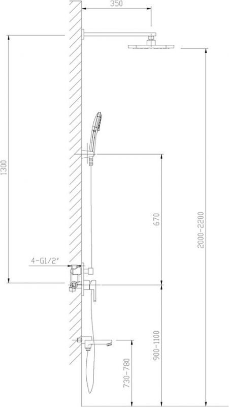 Душевая система Timo-F Selene SX-3069/00SM (1013) с внутренней частью фото 6