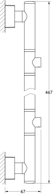 Штанга настенная для 2-х аксессуаров 47 cm FBS Esperado ESP 077