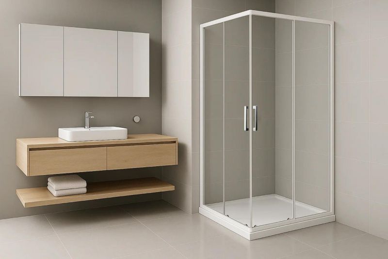 Душевой уголок Royal Bath HPD 95x95x185, RB95HPD-T, профиль белый, стекло прозрачное фото 2