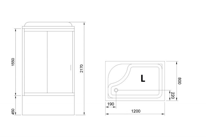 Душевая кабина Royal Bath  BP RB8120BP5-BT-L 80x120 фото 3