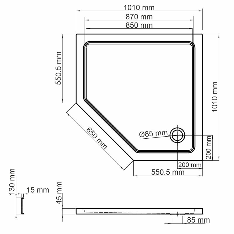 Душевой поддон WasserKRAFT Isen 26T38 100х100