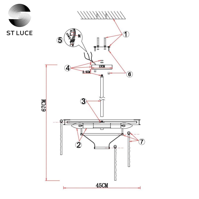 Потолочная люстра ST Luce CORSIA SL1230.102.06