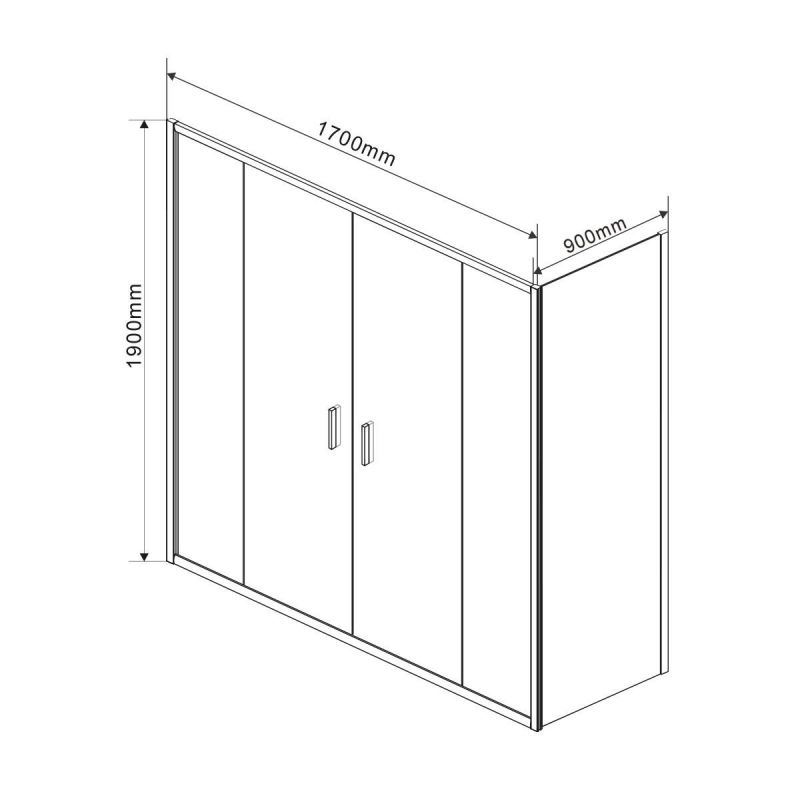 Душевой уголок Vincea Garda VSR-1G29017CH, 1700*900