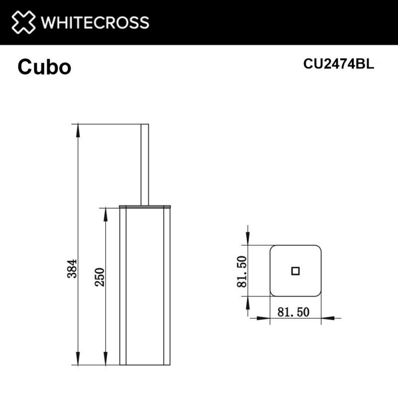 Ершик напольный WHITECROSS Cubo CU2474BL, черный матовый фото 2