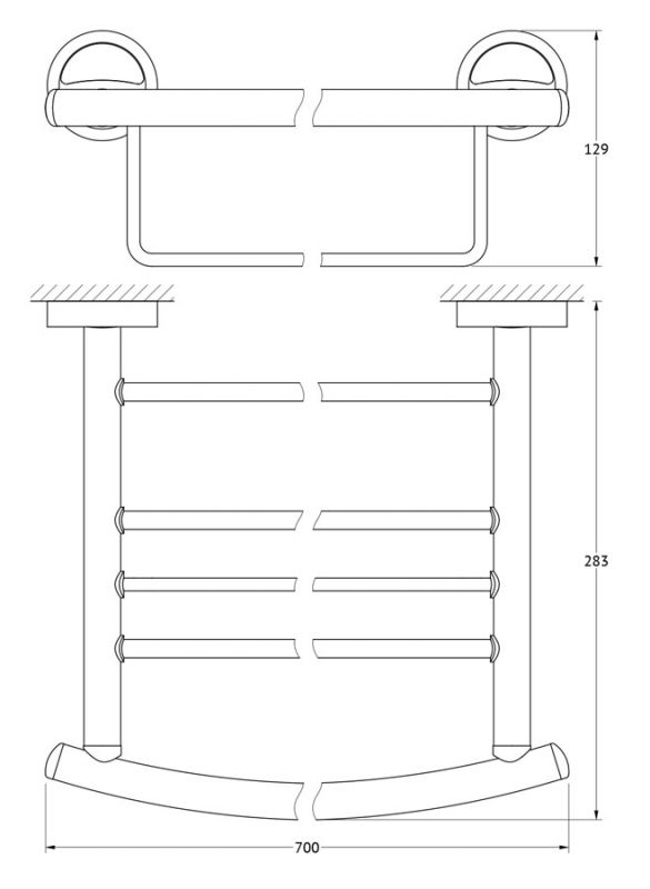 Полка для полотенец со штангой 70 cm FBS Ellea ELL 043