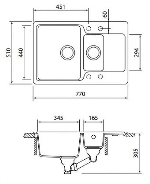 Мойка Schock Cambridge 60d 700700 оникс