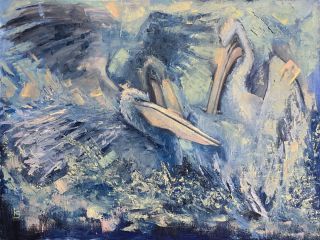 Картина "Голубые пеликаны" Ирина Сергеева