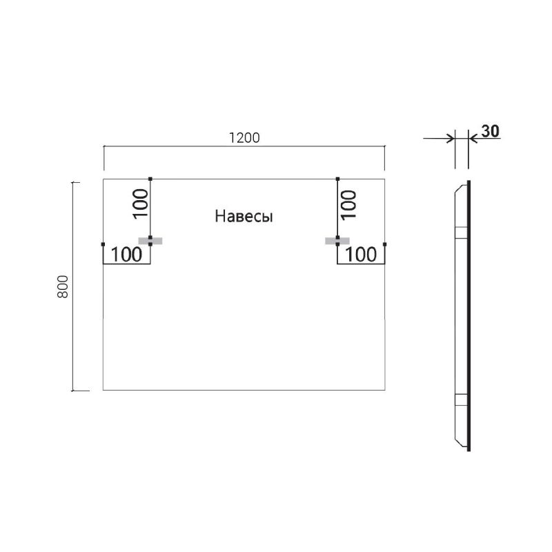 Зеркало Vincea VLM-3VN120 1200х800 с LED-подсветкой