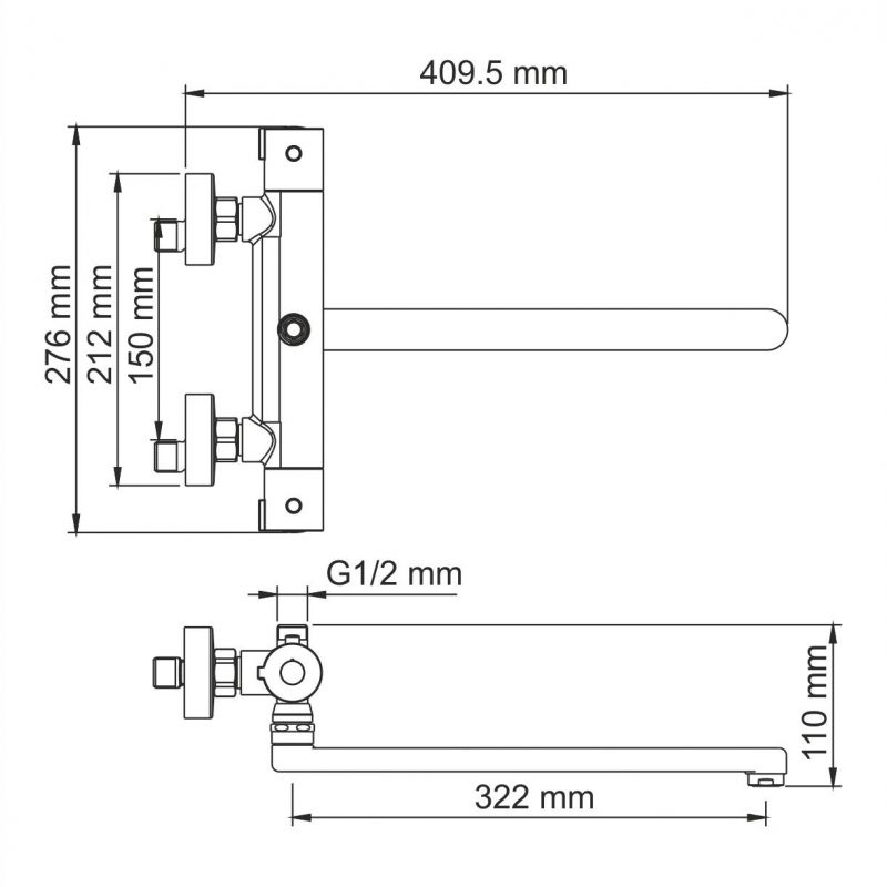 Термостатический смеситель для ванны WasserKRAFT Berkel 4822L Thermo фото 3