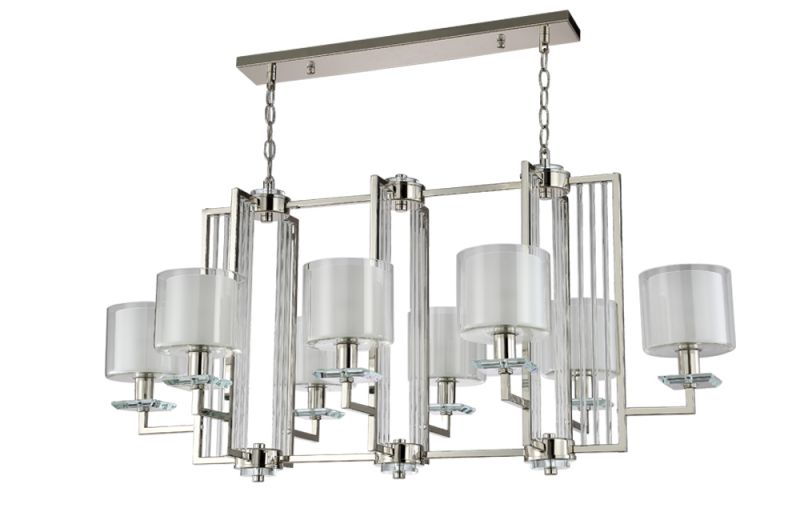 Люстра Crystal Lux NICOLAS 60W E14 NICOLAS SP8 L1000 NICKEL/WHITE фото 1