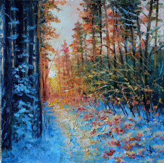 Картина "Зимний лес" Бакаева Юлия