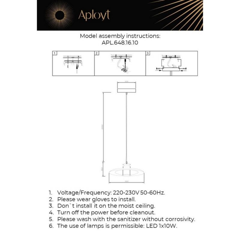 Светильник подвесной Aployt Stefa APL.648.16.10