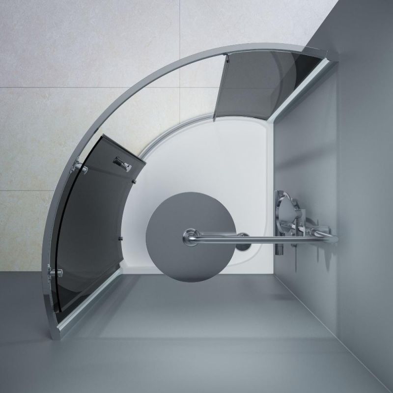 Душевой уголок AMPM Like Solo Slide W83UG-315-090CG 90x90 см, глянцевый хром/тонированное фото 4