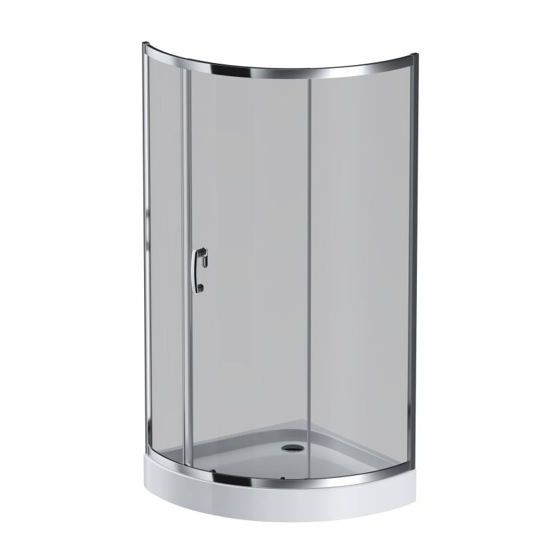 Душевой уголок AMPM Like Solo Slide W83UG-315-090CG 90x90 см, глянцевый хром/тонированное фото 1