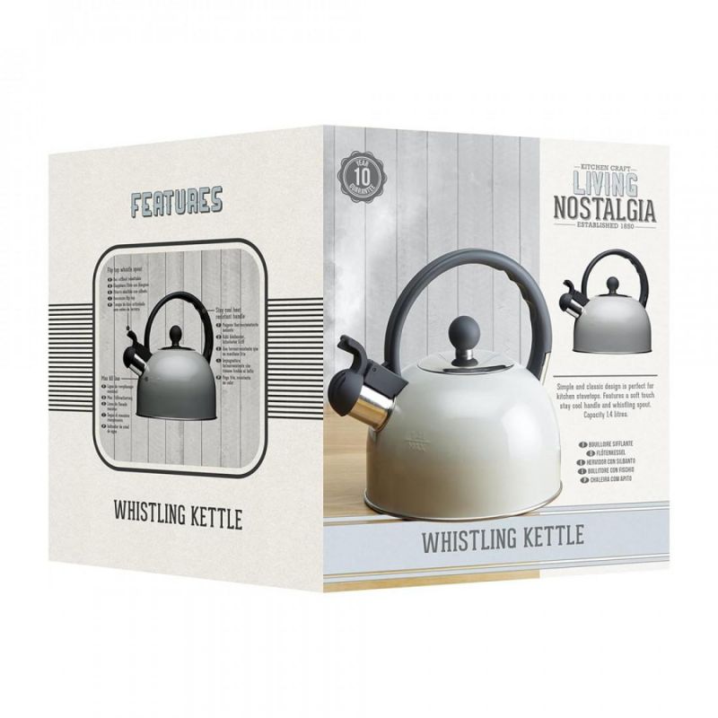 Чайник наплитный со свистком 1.3 л Kitchen Craft Living Nostalgia серый BD-3143609 фото 3