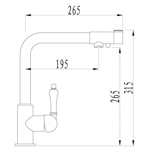 Смеситель для кухни Zorg Sanitary ZR 320 YF-33 ЧЕРНЫЙМЕТАЛЛ фото 2