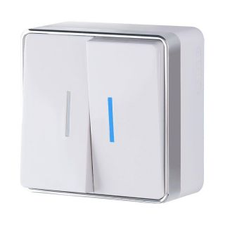 Выключатель двухклавишный с подсветкой Gallant (белый) Werkel W5020101