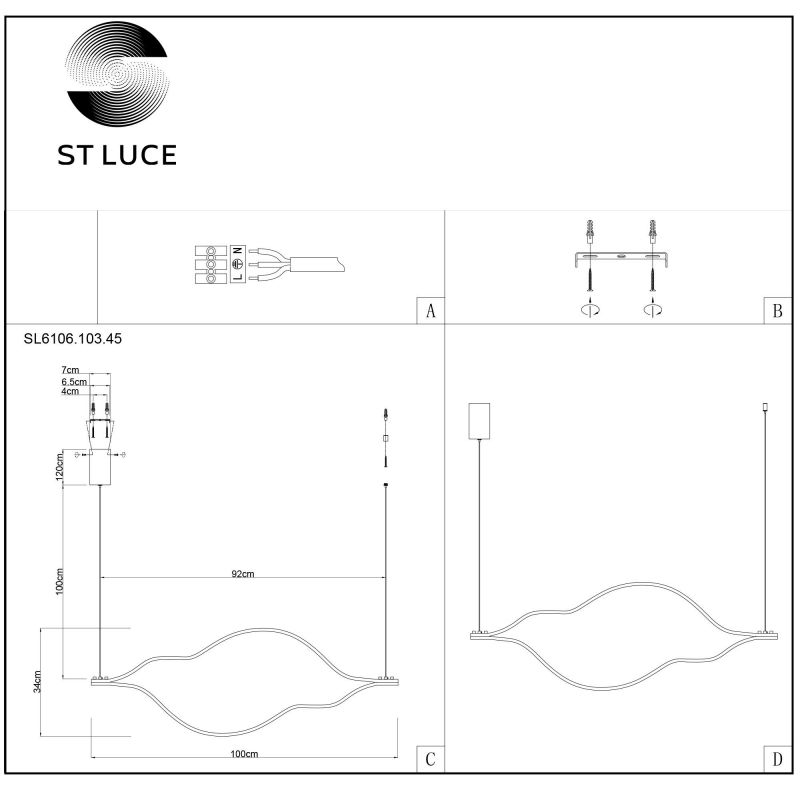 Светильник подвесной ST Luce Cortile SL6106.103.45