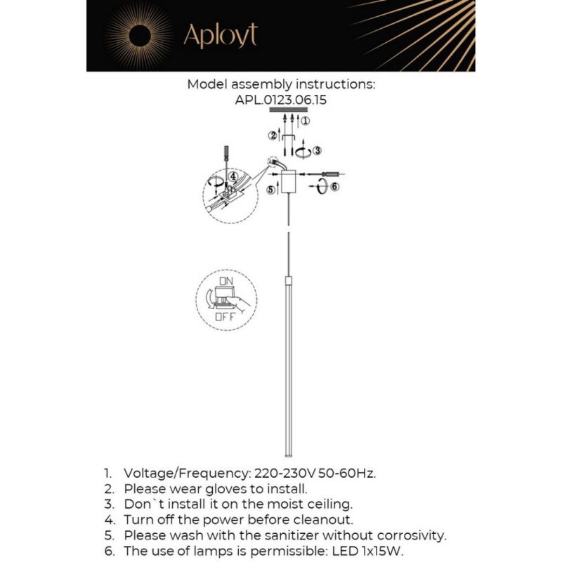 Светильник подвесной Aployt Gabi APL.0123.06.15