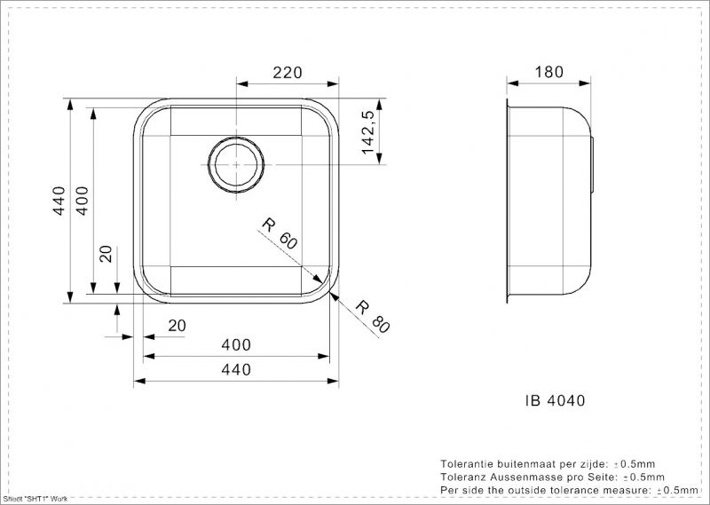 Кухонная мойка Reginox IB 40x40 U OKG lux 41580 фото 2
