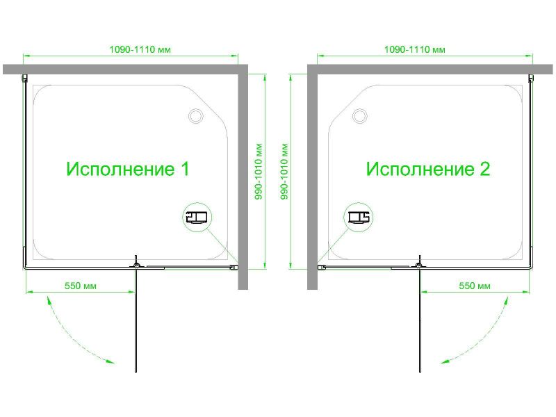 Душевой уголок Royal Bath  RBHPVD-T-BL, 110х100 см фото 4