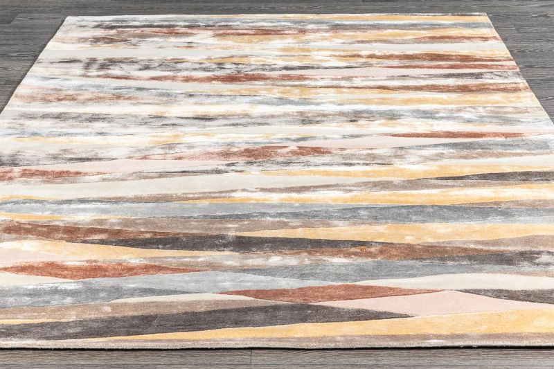 Индийский ковер из шерсти и арт-шёлка Carpet «RIVIERA» STRIPES-ROSE-MULTI 60 x 90 см фото 2