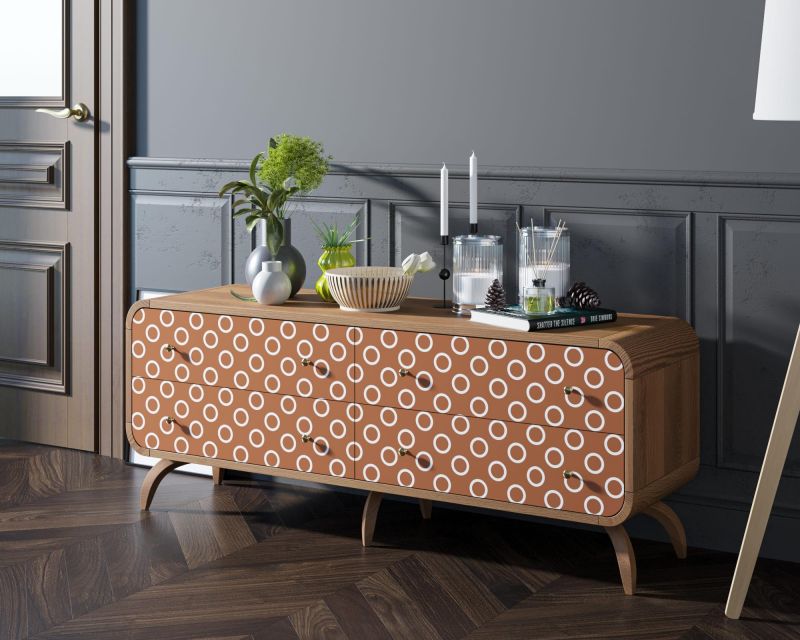 Комод Этажерка "Ellipse print" коричневый BD-3090889 фото 3