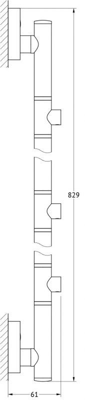 Штанга настенная для 3-х аксессуаров 82 cm FBS Ellea ELL 075