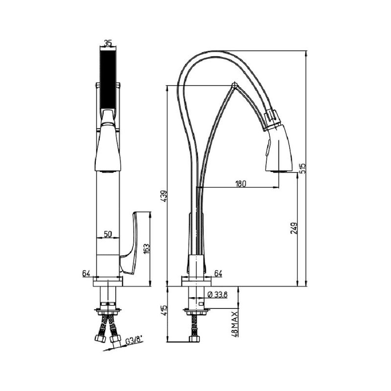 Смеситель для кухни Paini Hybrid HKCR557TKKM