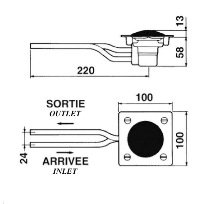 Кран порционный для умывальника и душа Presto SOL-509 23100