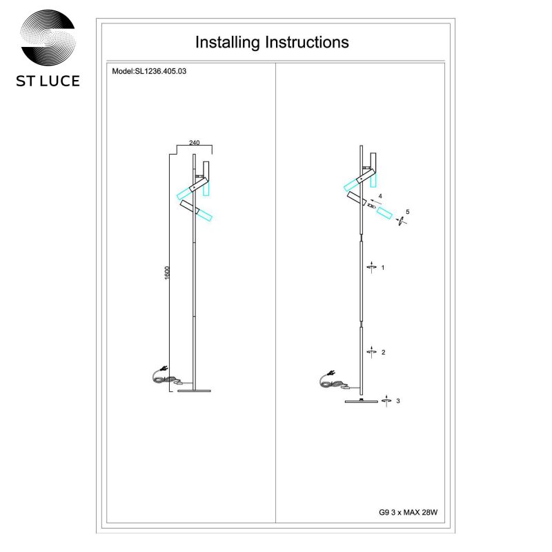Торшер ST Luce ECLIP 5W G9 220-240V 4000K SL1236.405.03 фото 5