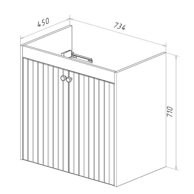 Тумба под раковину подвесная Lemark ROMANCE LM07R80T, 80 см