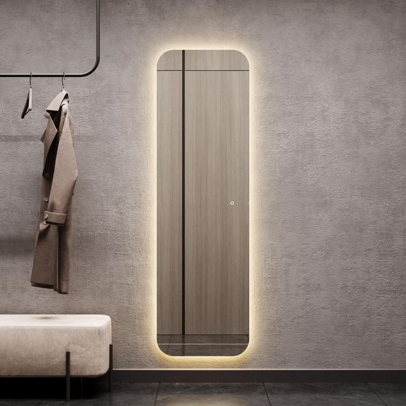 Зеркало безрамное с теплой подсветкой GENGLASS KUVINO NF LED L BD-3044156, с сенсорным выключателем фото 2