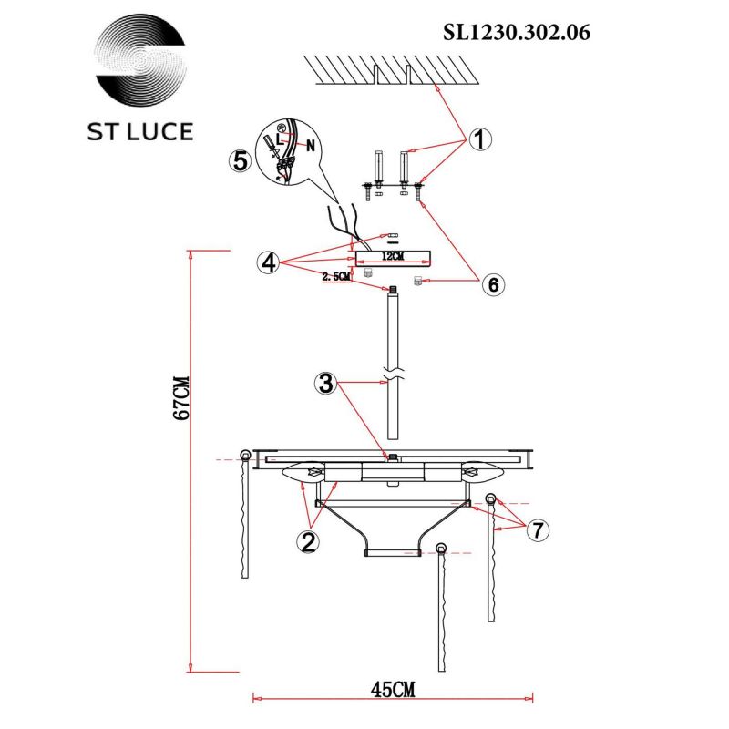 Потолочная люстра ST Luce CORSIA SL1230.302.06