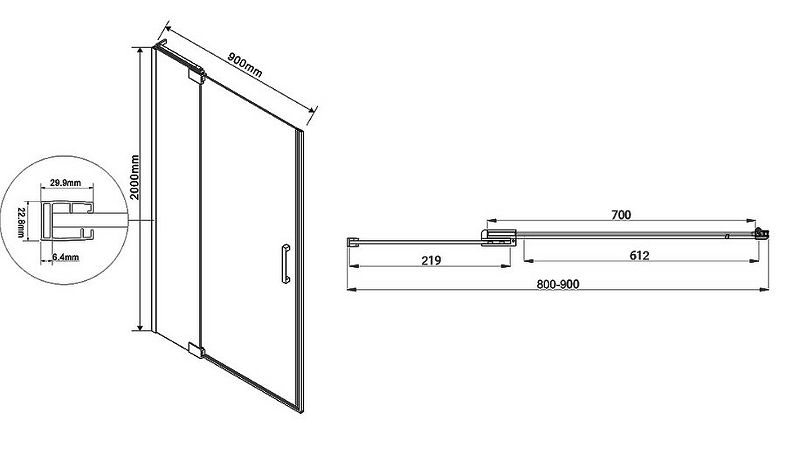 Душевая дверь Vincea Extra VDP-1E8090CGB