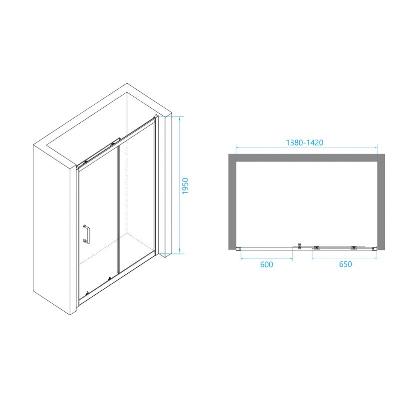 Душевая дверь RGW Passage PA-14G 41081414-16 140 см