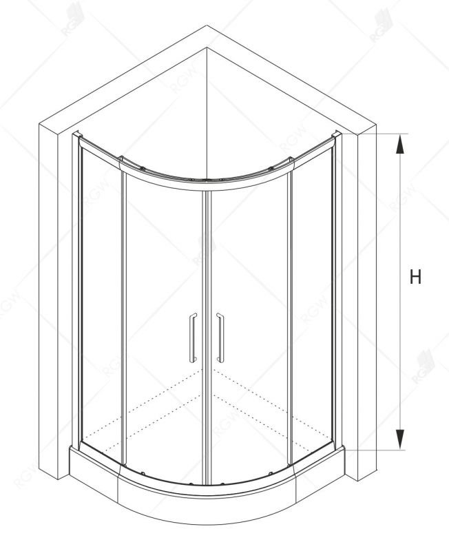 Душевой уголок RGW Classic CL-54 (Прозрачное, 900x900)