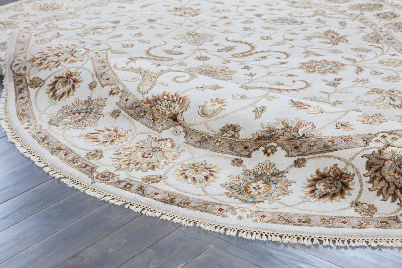 Индийский ковер из шерсти и шёлка Carpet «PLATINUM» AK1511-IVR-IVR(Oval) 168 x 243 см