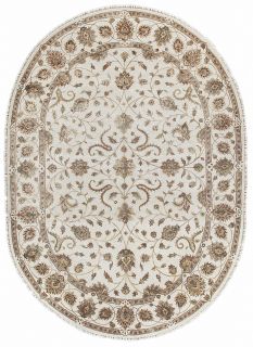 Индийский ковер из шерсти и шёлка Carpet «PLATINUM» AK1511-IVR-IVR(Oval) 168 x 243 см